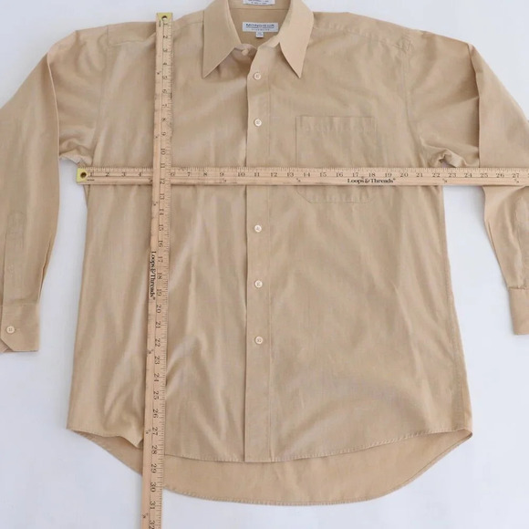 Givenchy Designer Monsieur Tan  Cotton Blend Button Down Dress Shirt 15.5 34/35 - Picture 3 of 10